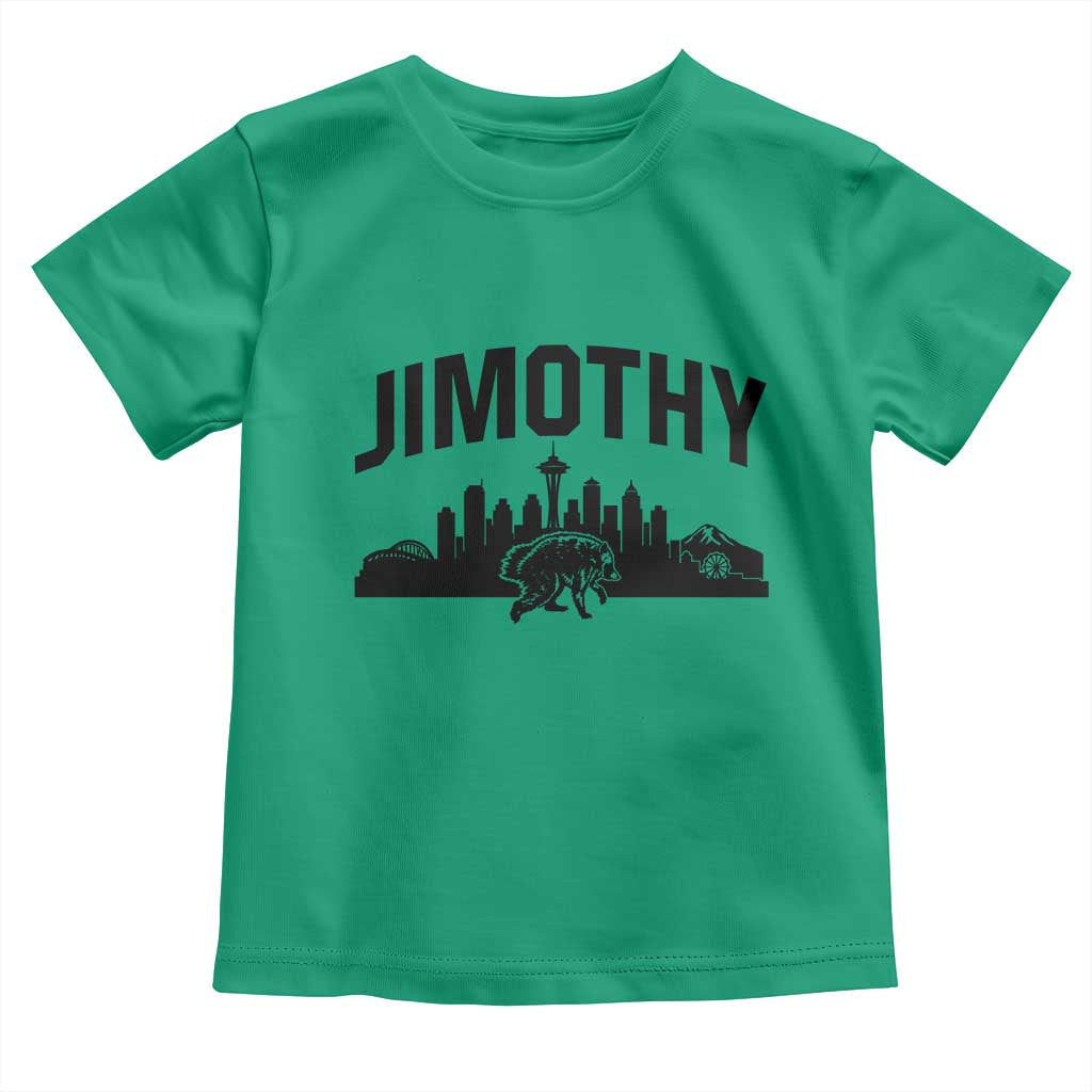 Jimothy The Raccoon Toddler T Shirt Seattle Space Needle Mount Rainier Landscape Art