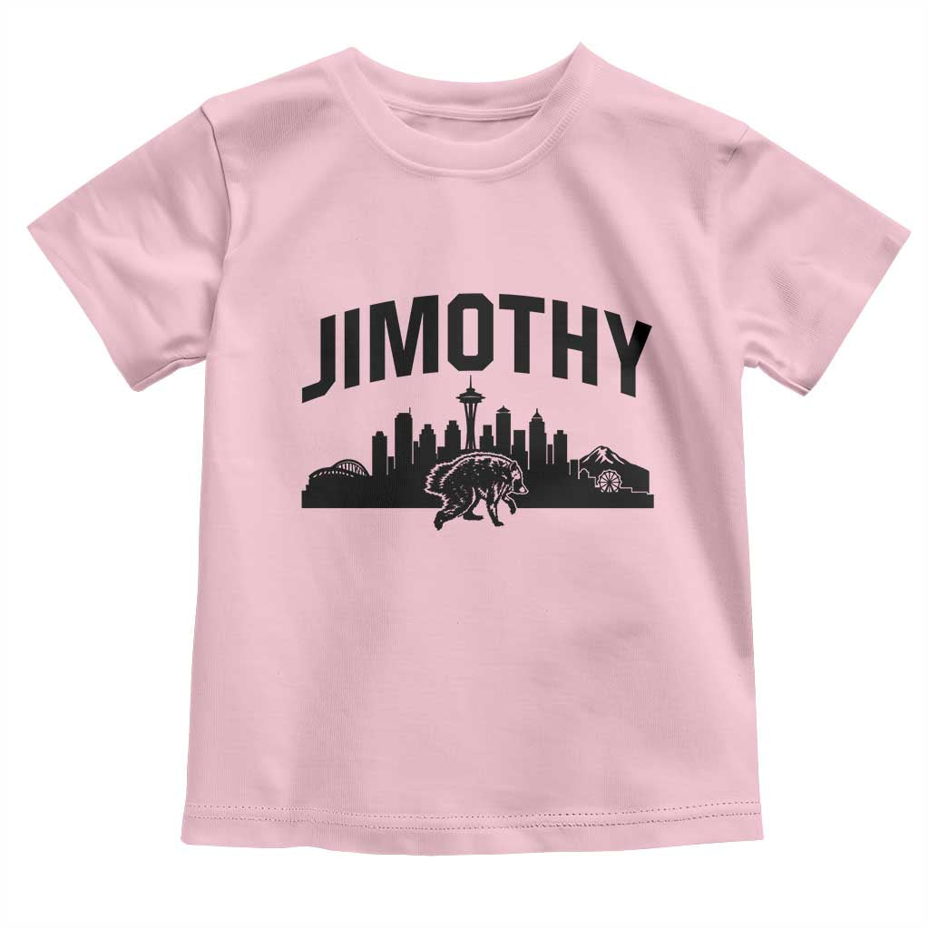 Jimothy The Raccoon Toddler T Shirt Seattle Space Needle Mount Rainier Landscape Art