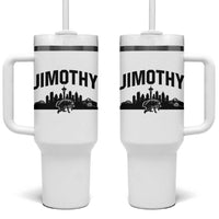 Jimothy The Raccoon Tumbler With Handle Seattle Space Needle Mount Rainier Landscape Art