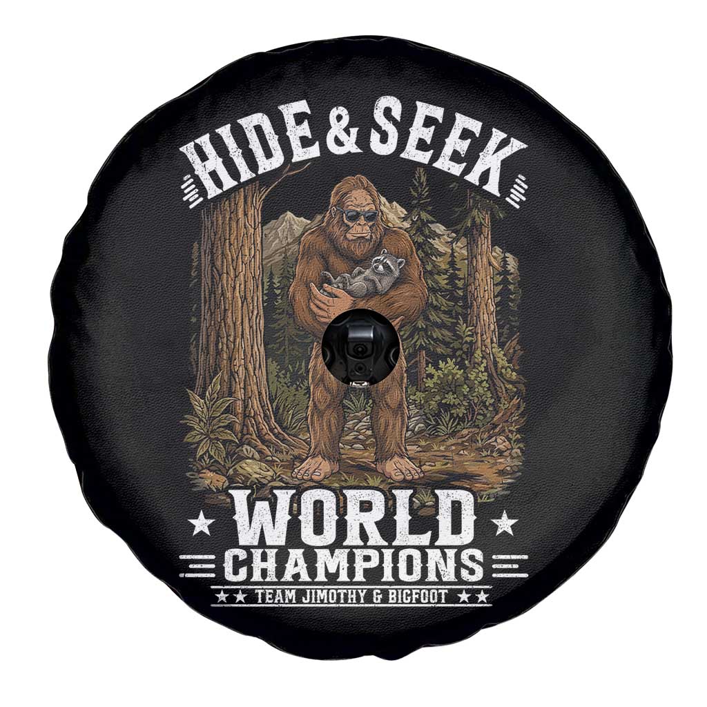 Bigfoot Jimothy The Raccoon Cryptid Animal Friendship Spare Tire Cover Hide And Seek World Champions