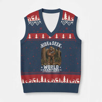 Bigfoot Jimothy The Raccoon Cryptid Animal Friendship V-Neck Knit Sweater Vest Hide And Seek World Champions