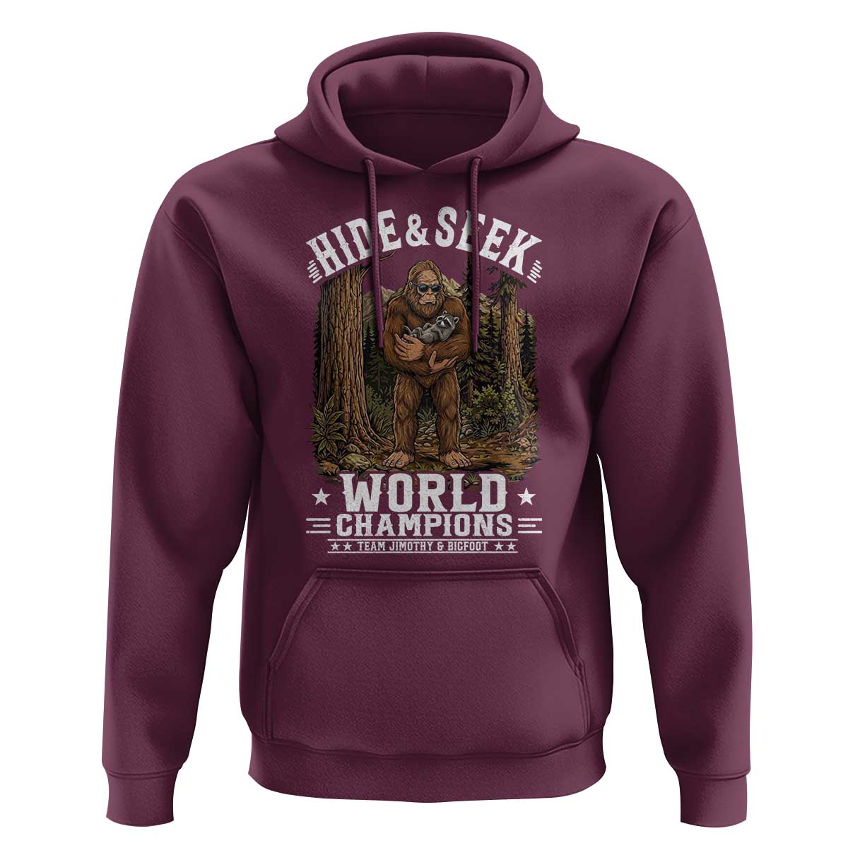 Bigfoot Jimothy The Raccoon Cryptid Animal Friendship Hoodie Hide And Seek World Champions