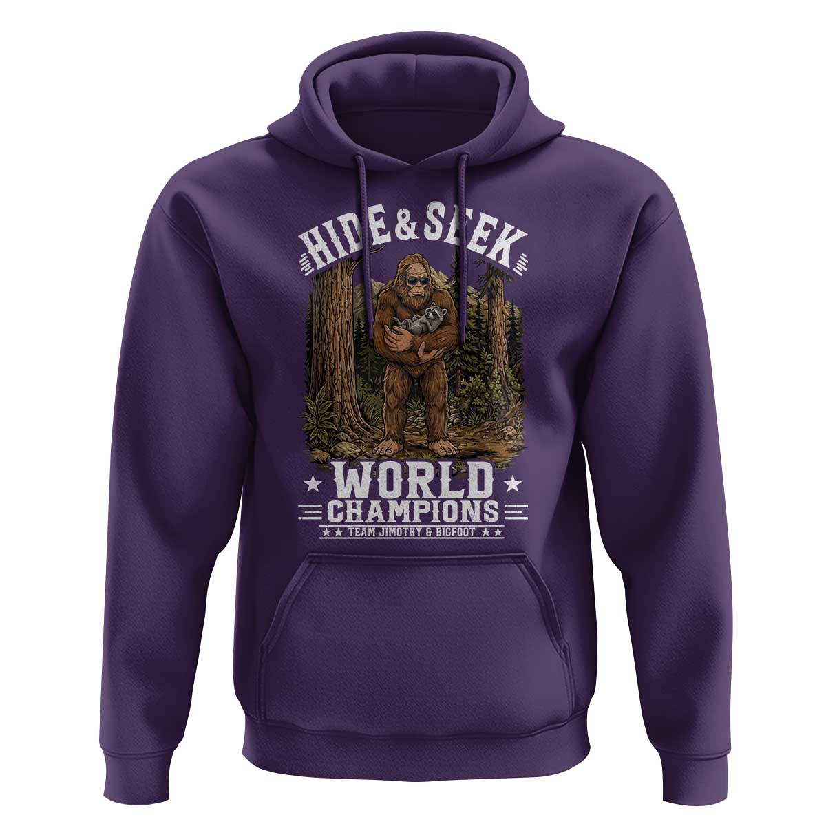 Bigfoot Jimothy The Raccoon Cryptid Animal Friendship Hoodie Hide And Seek World Champions