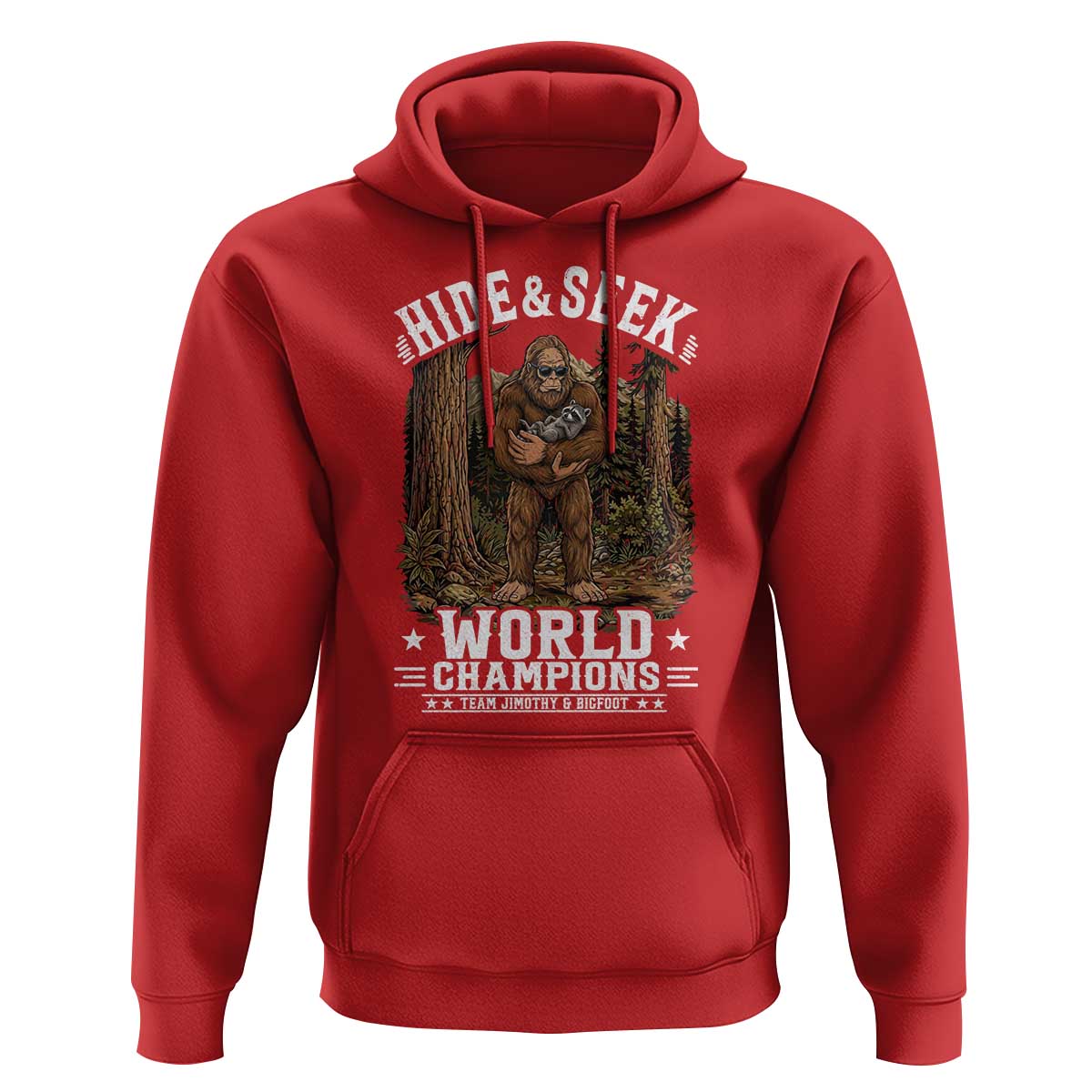 Bigfoot Jimothy The Raccoon Cryptid Animal Friendship Hoodie Hide And Seek World Champions