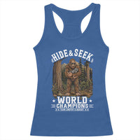 Bigfoot Jimothy The Raccoon Cryptid Animal Friendship Racerback Tank Top Hide And Seek World Champions