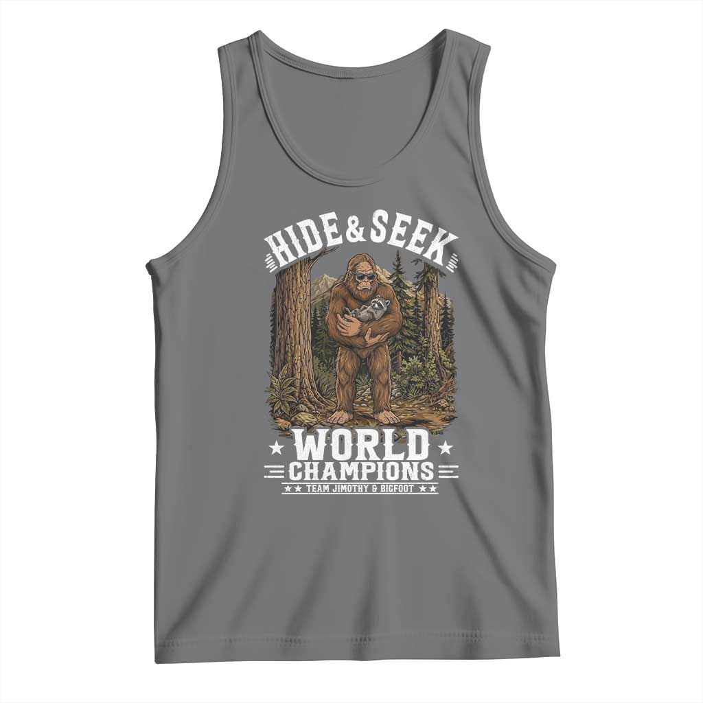 Bigfoot Jimothy The Raccoon Cryptid Animal Friendship Tank Top Hide And Seek World Champions