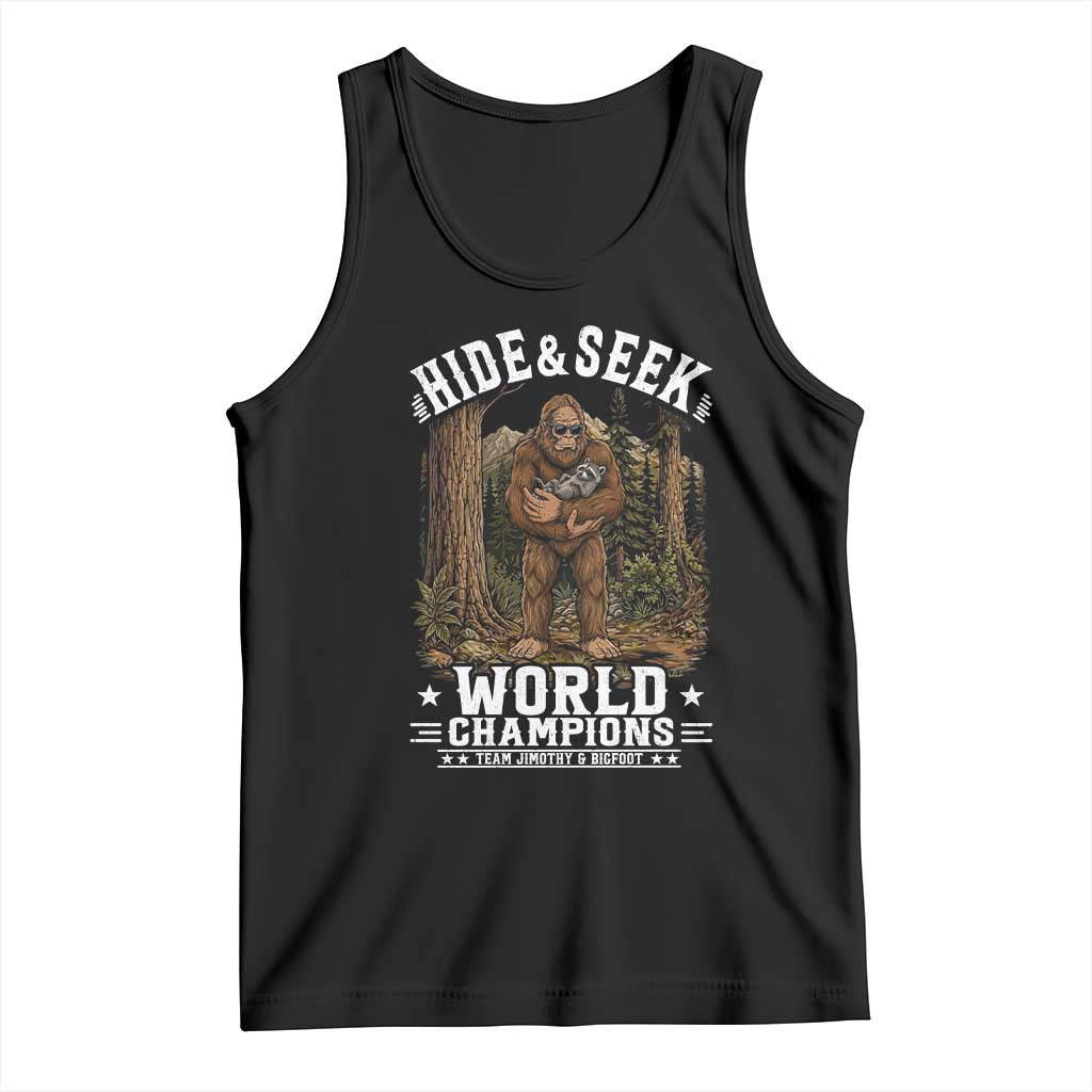 Bigfoot Jimothy The Raccoon Cryptid Animal Friendship Tank Top Hide And Seek World Champions