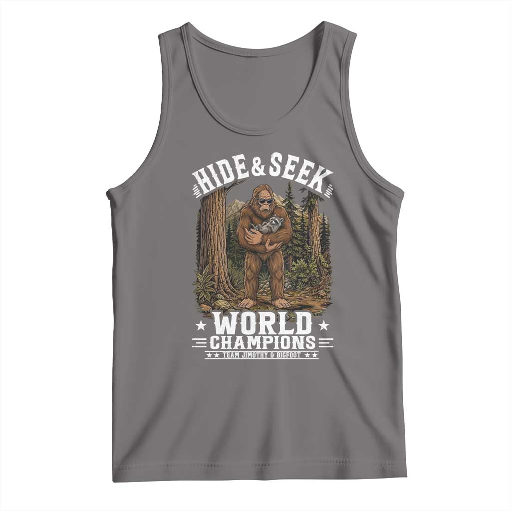 Bigfoot Jimothy The Raccoon Cryptid Animal Friendship Tank Top Hide And Seek World Champions