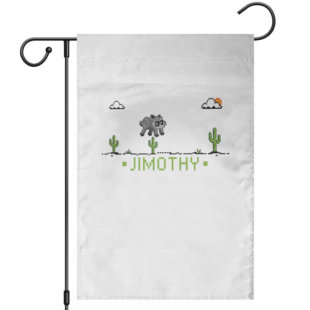 Funny Jimothy The Raccoon Garden Flag Pixel Art Retro Gaming Trash Panda Meme