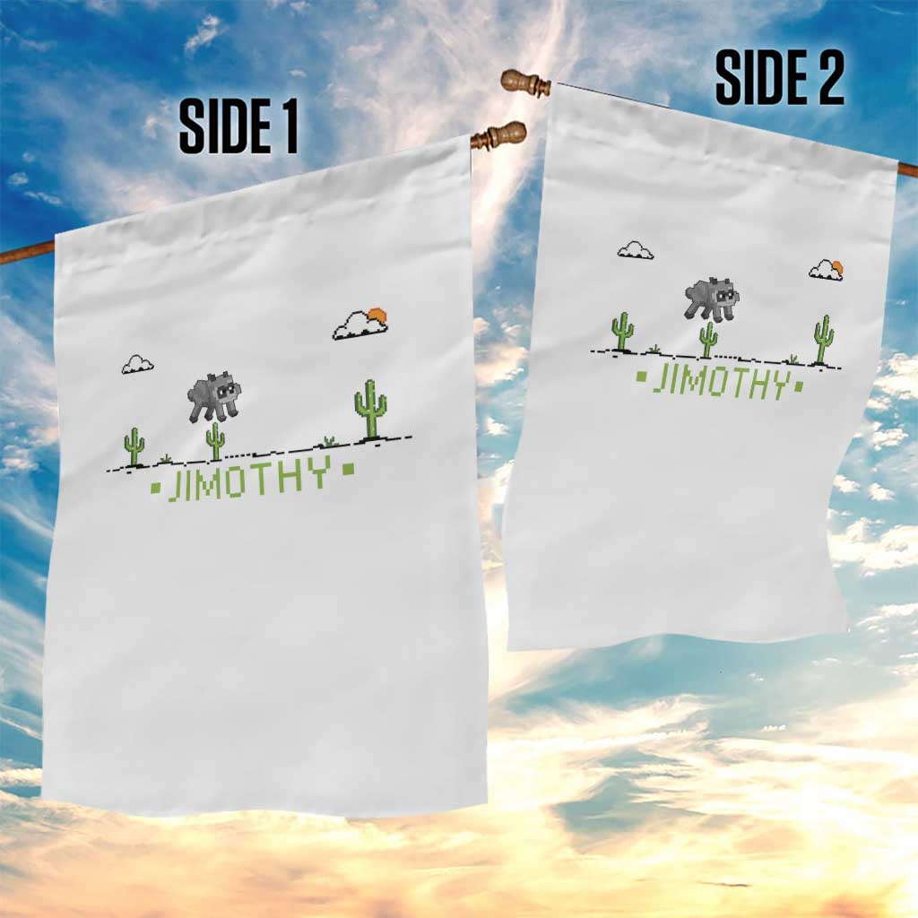 Funny Jimothy The Raccoon Garden Flag Pixel Art Retro Gaming Trash Panda Meme