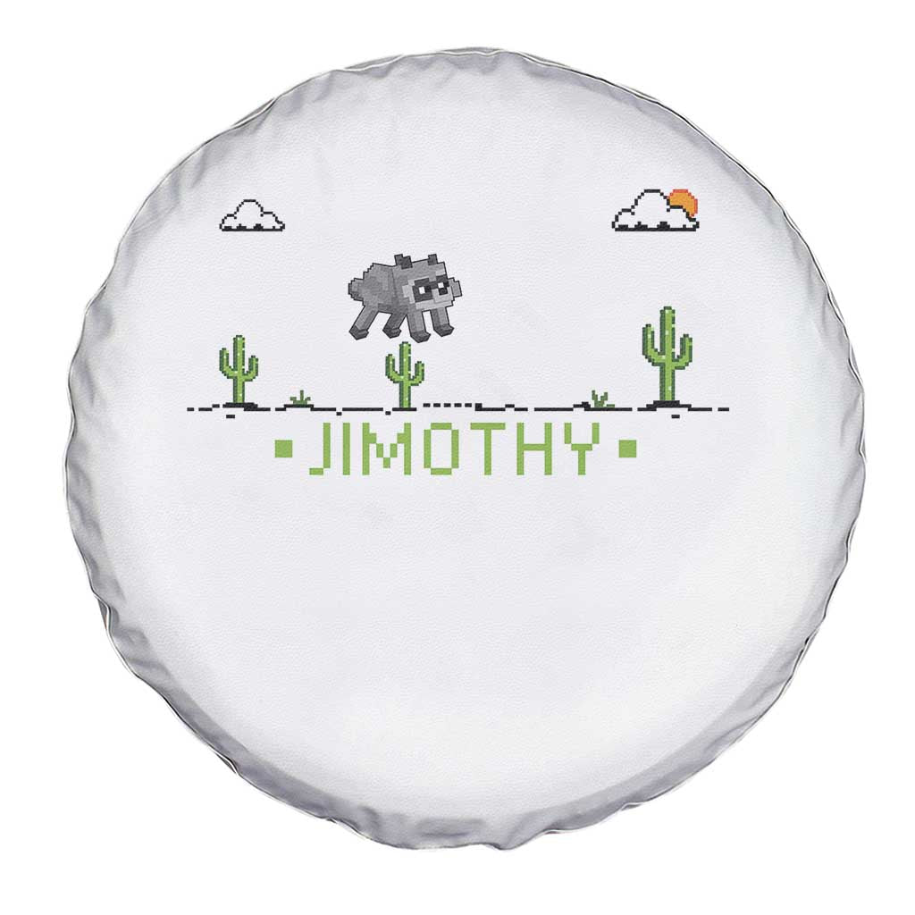 Funny Jimothy The Raccoon Spare Tire Cover Pixel Art Retro Gaming Trash Panda Meme