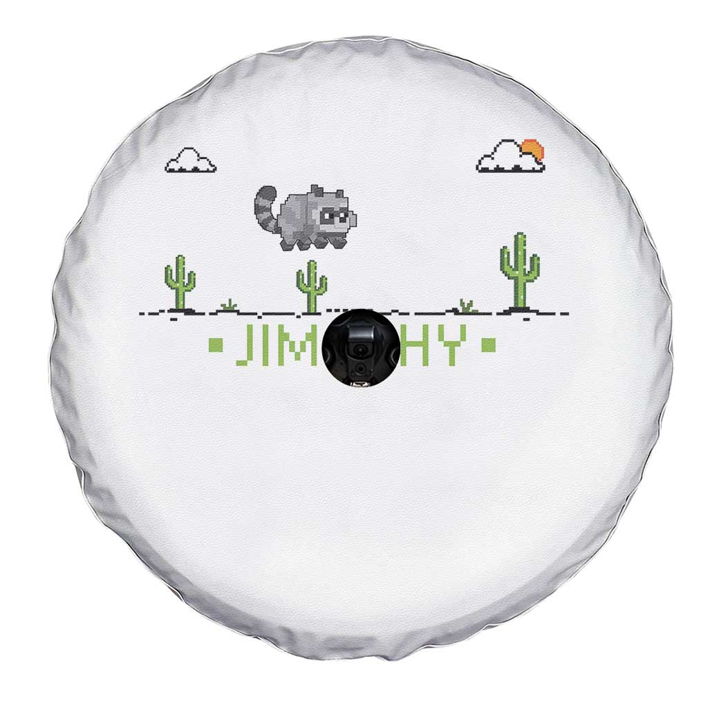 Funny Jimothy The Raccoon Spare Tire Cover Pixel Art Retro Gaming Trash Panda Meme