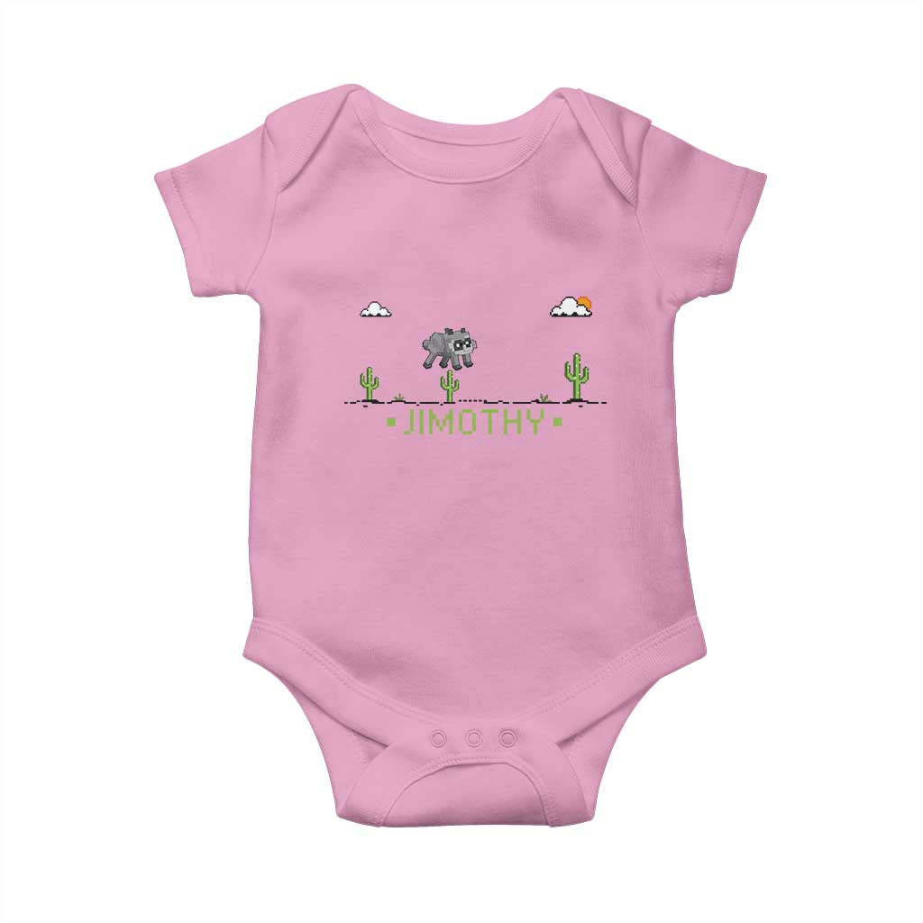Funny Jimothy The Raccoon Baby Onesie Pixel Art Retro Gaming Trash Panda Meme