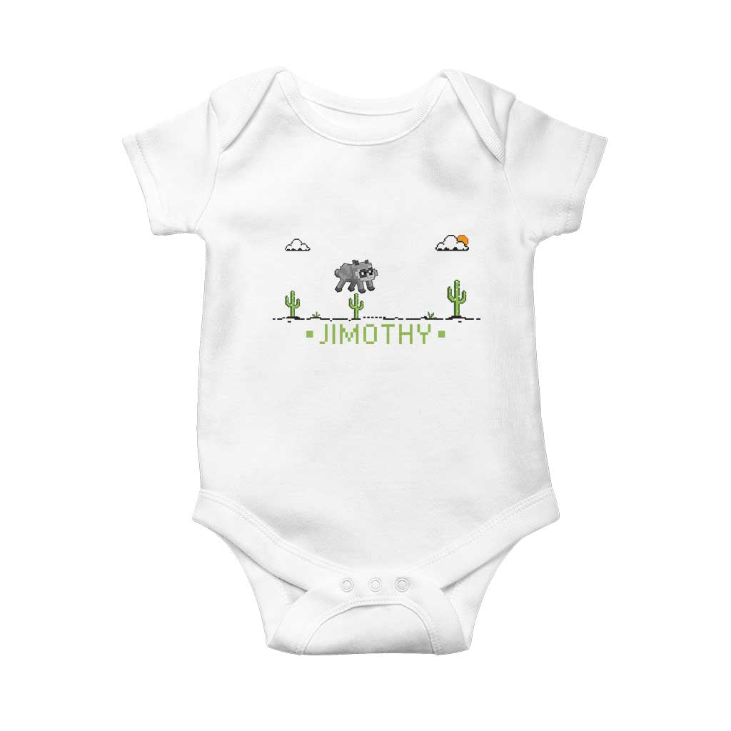 Funny Jimothy The Raccoon Baby Onesie Pixel Art Retro Gaming Trash Panda Meme