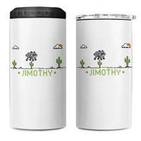 Funny Jimothy The Raccoon 4 in 1 Can Cooler Tumbler Pixel Art Retro Gaming Trash Panda Meme