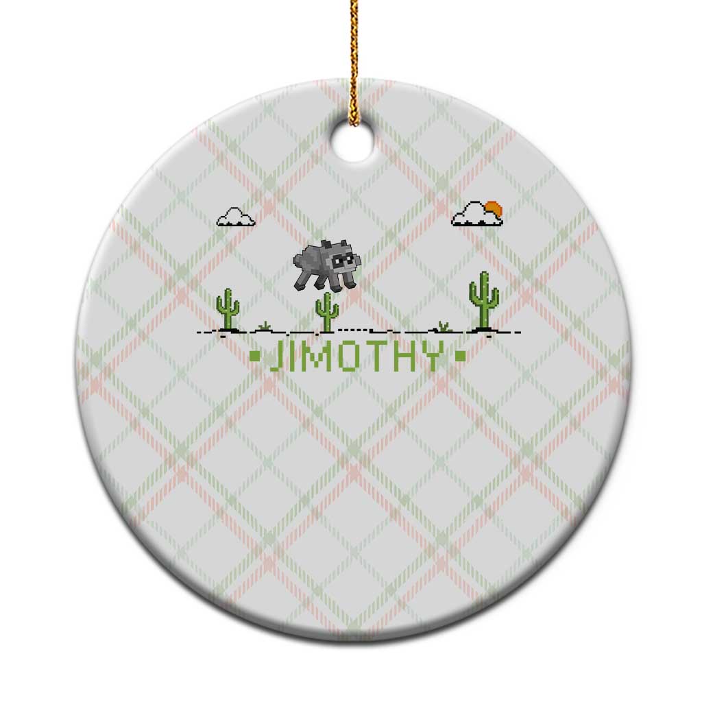 Funny Jimothy The Raccoon Ceramic Ornament Pixel Art Retro Gaming Trash Panda Meme