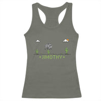 Funny Jimothy The Raccoon Racerback Tank Top Pixel Art Retro Gaming Trash Panda Meme