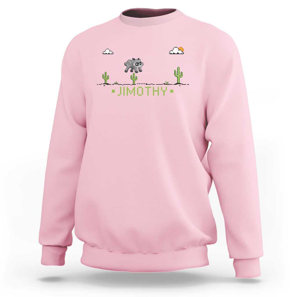 Funny Jimothy The Raccoon Sweatshirt Pixel Art Retro Gaming Trash Panda Meme