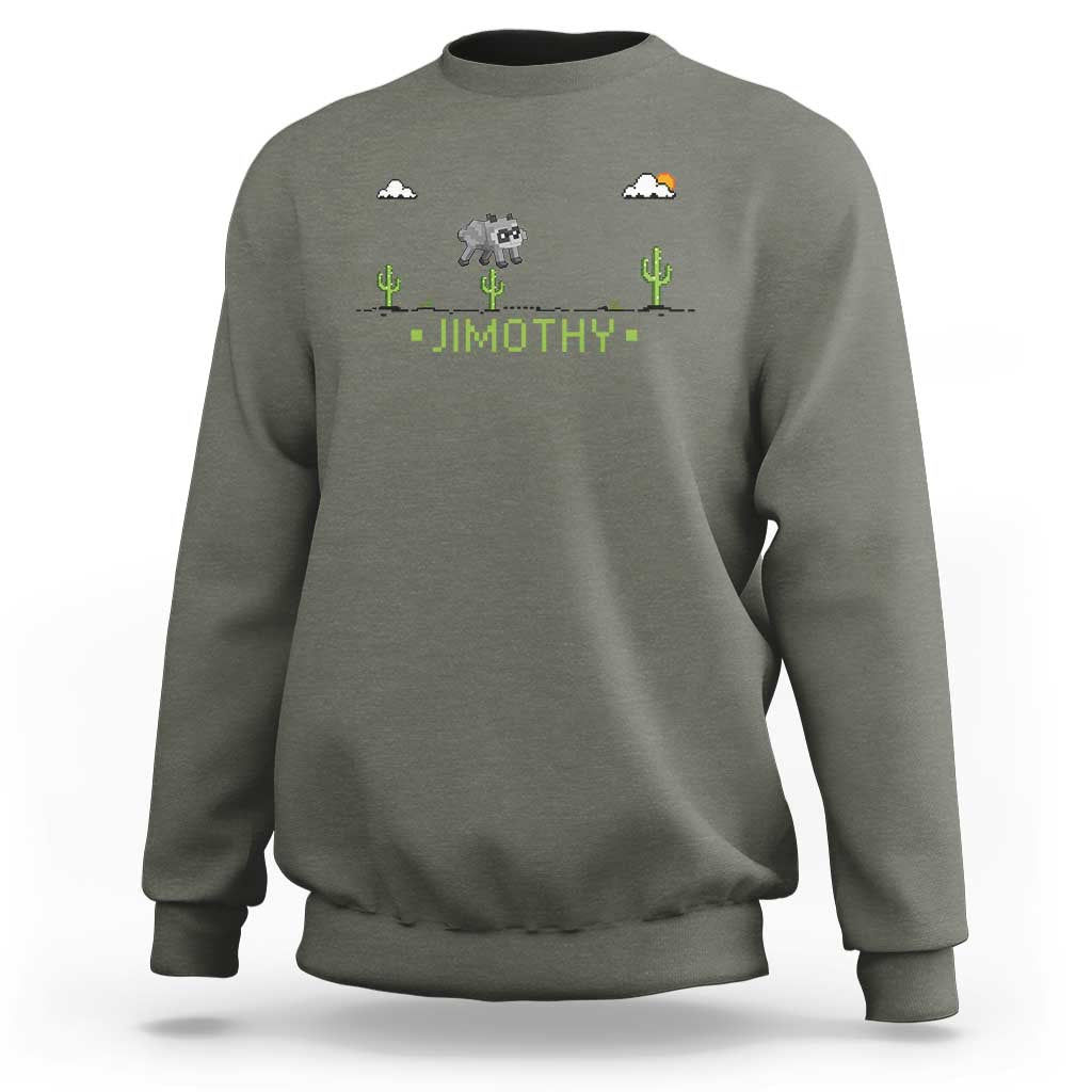 Funny Jimothy The Raccoon Sweatshirt Pixel Art Retro Gaming Trash Panda Meme