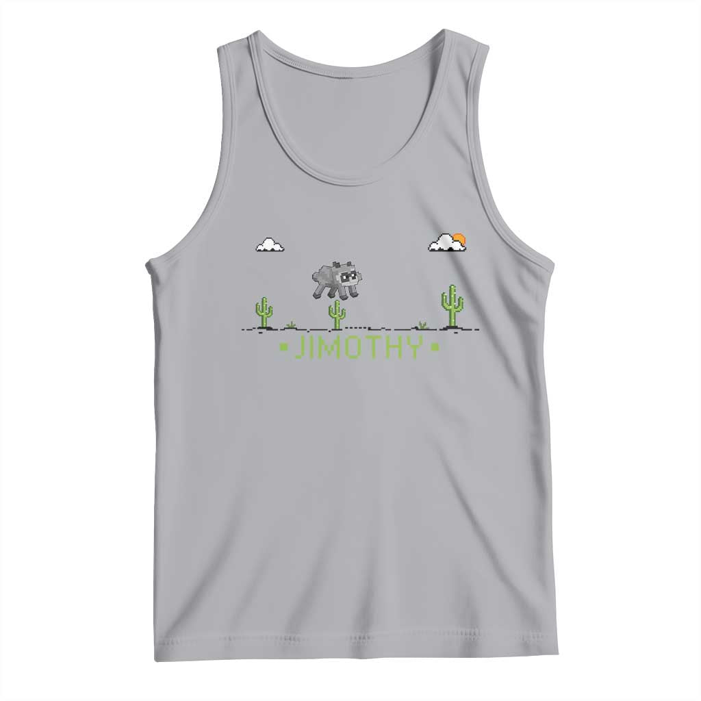 Funny Jimothy The Raccoon Tank Top Pixel Art Retro Gaming Trash Panda Meme
