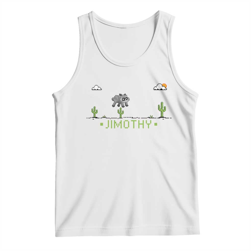 Funny Jimothy The Raccoon Tank Top Pixel Art Retro Gaming Trash Panda Meme