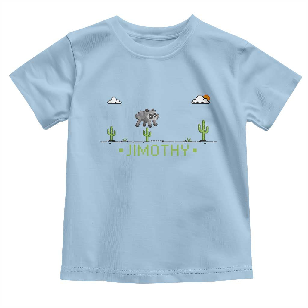 Funny Jimothy The Raccoon Toddler T Shirt Pixel Art Retro Gaming Trash Panda Meme