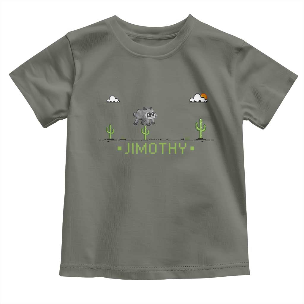Funny Jimothy The Raccoon Toddler T Shirt Pixel Art Retro Gaming Trash Panda Meme