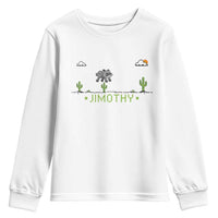 Funny Jimothy The Raccoon Youth Sweatshirt Pixel Art Retro Gaming Trash Panda Meme