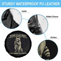 Funny Raccoon Coffee Drinker Spare Tire Cover Wish I Lacked Critical Thinking Skills