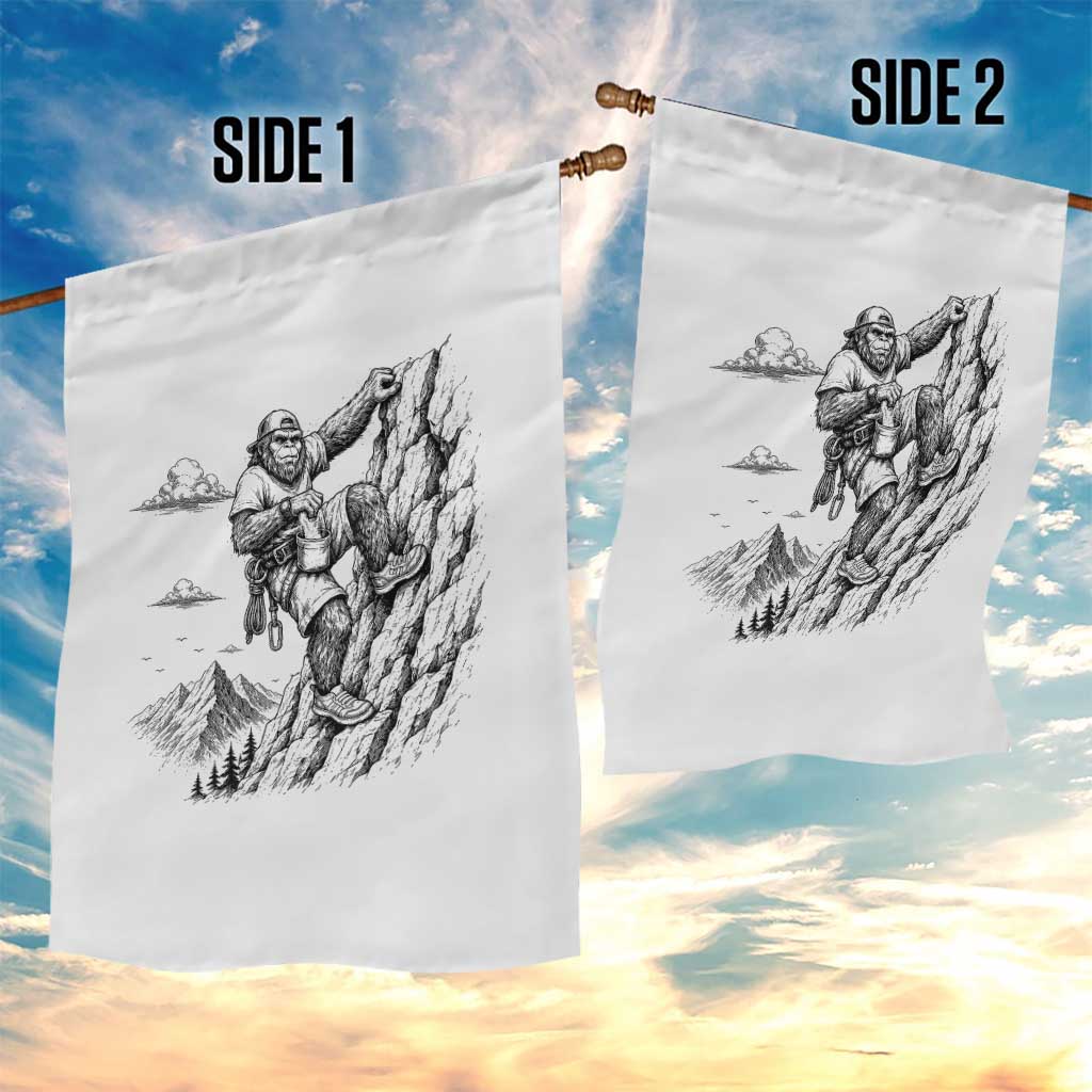 Funny Bigfoot Mountain Climber Garden Flag Outdoor Hiking Adventure