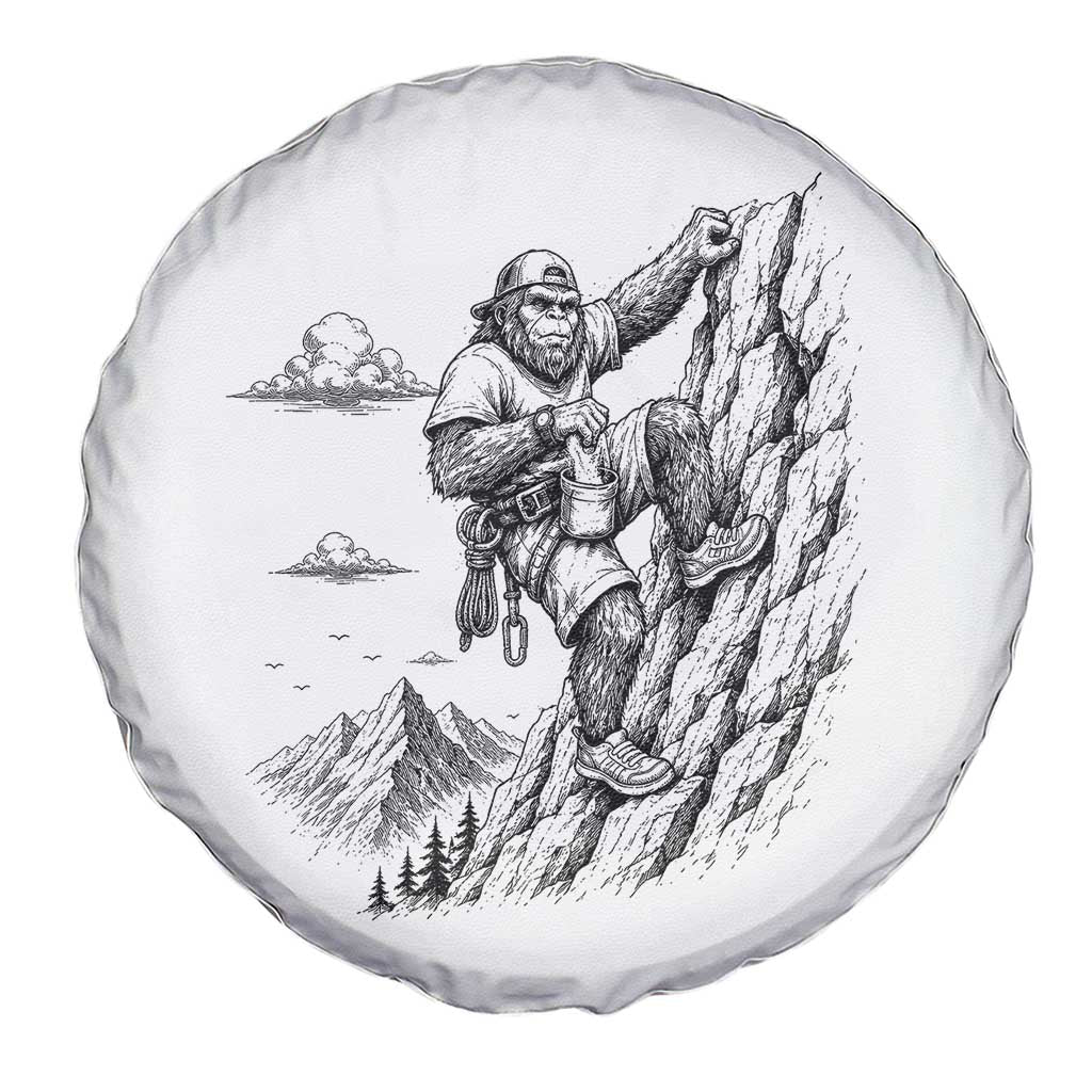 Funny Bigfoot Mountain Climber Spare Tire Cover Outdoor Hiking Adventure