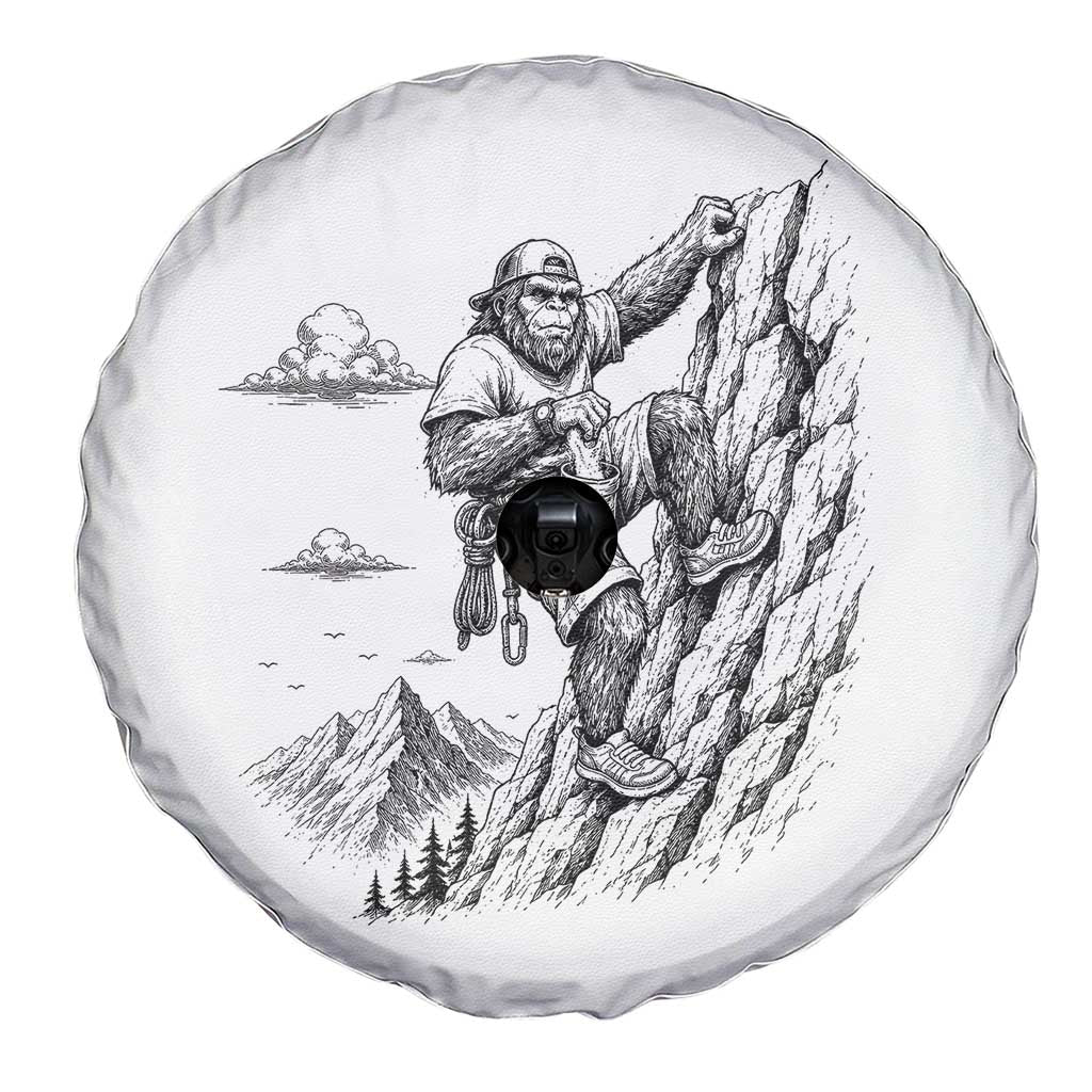 Funny Bigfoot Mountain Climber Spare Tire Cover Outdoor Hiking Adventure