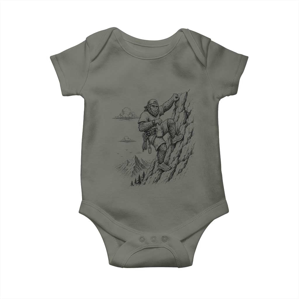Funny Bigfoot Mountain Climber Baby Onesie Outdoor Hiking Adventure