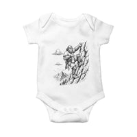 Funny Bigfoot Mountain Climber Baby Onesie Outdoor Hiking Adventure