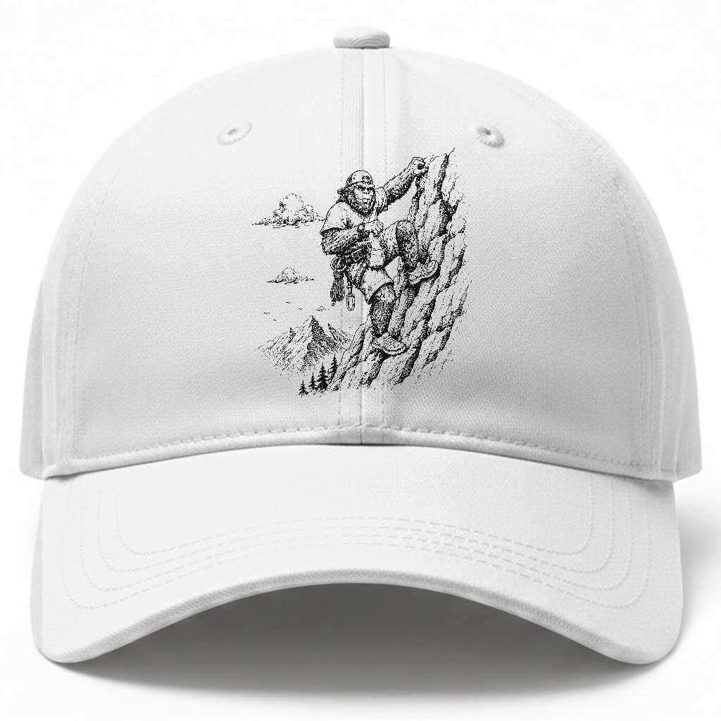 Funny Bigfoot Mountain Climber Baseball Cap Outdoor Hiking Adventure