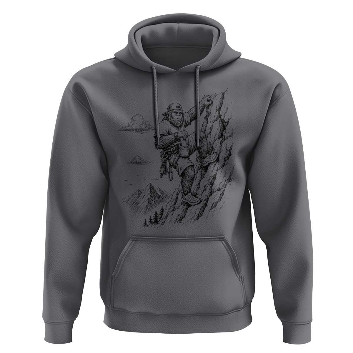 Funny Bigfoot Mountain Climber Hoodie Outdoor Hiking Adventure