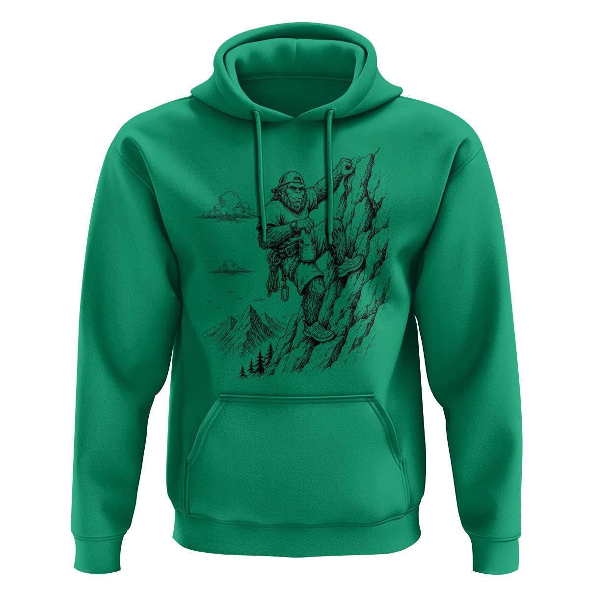 Funny Bigfoot Mountain Climber Hoodie Outdoor Hiking Adventure