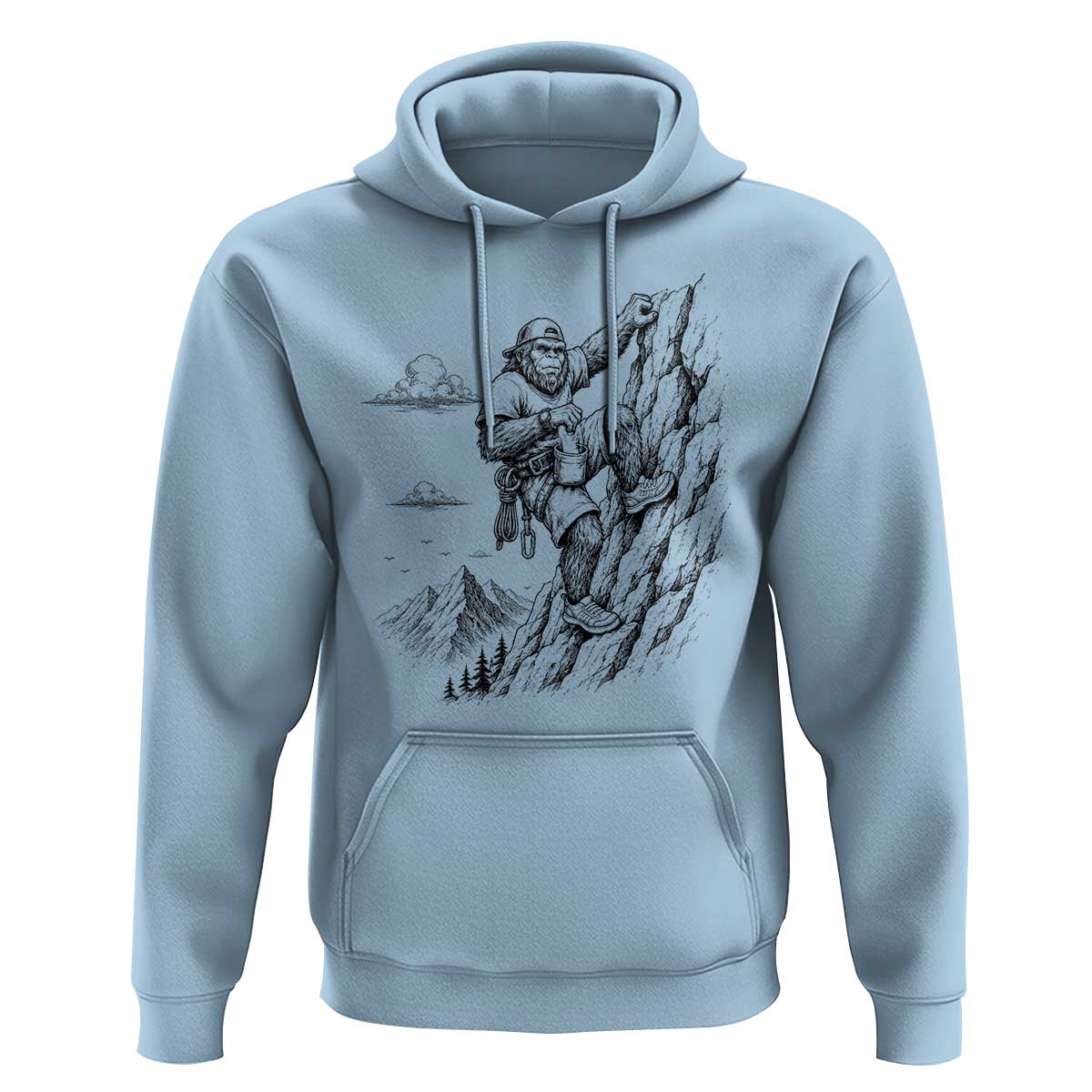 Funny Bigfoot Mountain Climber Hoodie Outdoor Hiking Adventure