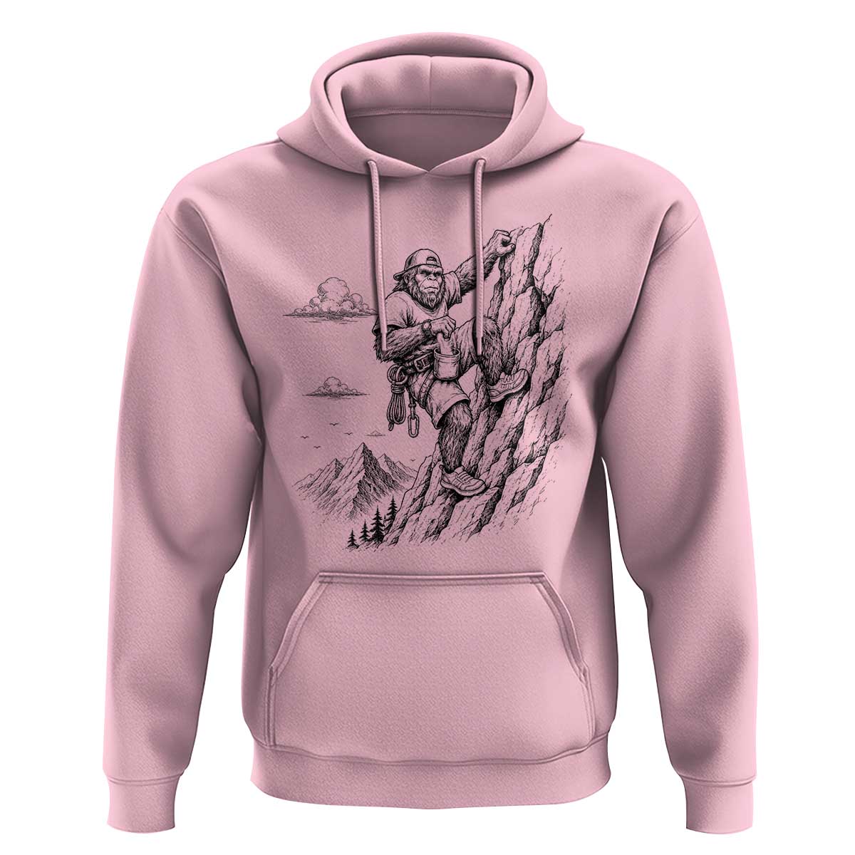 Funny Bigfoot Mountain Climber Hoodie Outdoor Hiking Adventure