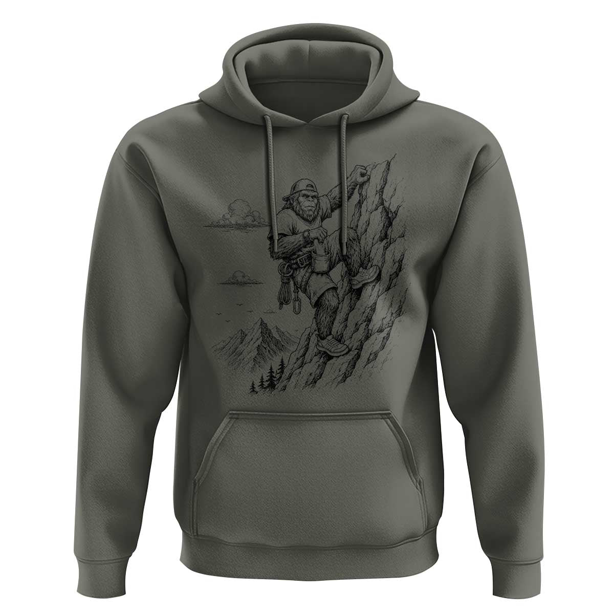 Funny Bigfoot Mountain Climber Hoodie Outdoor Hiking Adventure