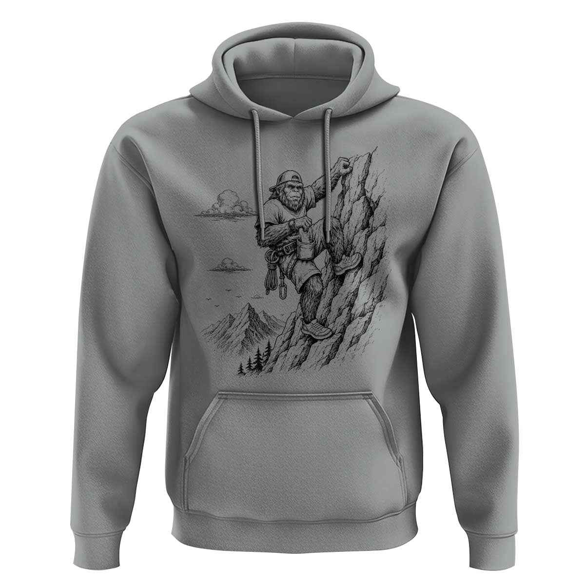 Funny Bigfoot Mountain Climber Hoodie Outdoor Hiking Adventure
