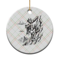 Funny Bigfoot Mountain Climber Ceramic Ornament Outdoor Hiking Adventure