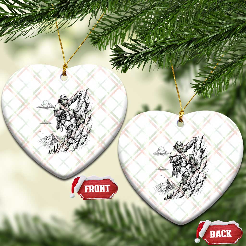 Funny Bigfoot Mountain Climber Ceramic Ornament Outdoor Hiking Adventure