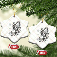 Funny Bigfoot Mountain Climber Ceramic Ornament Outdoor Hiking Adventure