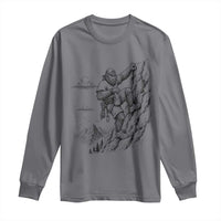 Funny Bigfoot Mountain Climber Long Sleeve Shirt Outdoor Hiking Adventure