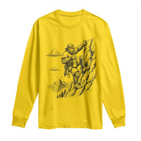 Funny Bigfoot Mountain Climber Long Sleeve Shirt Outdoor Hiking Adventure