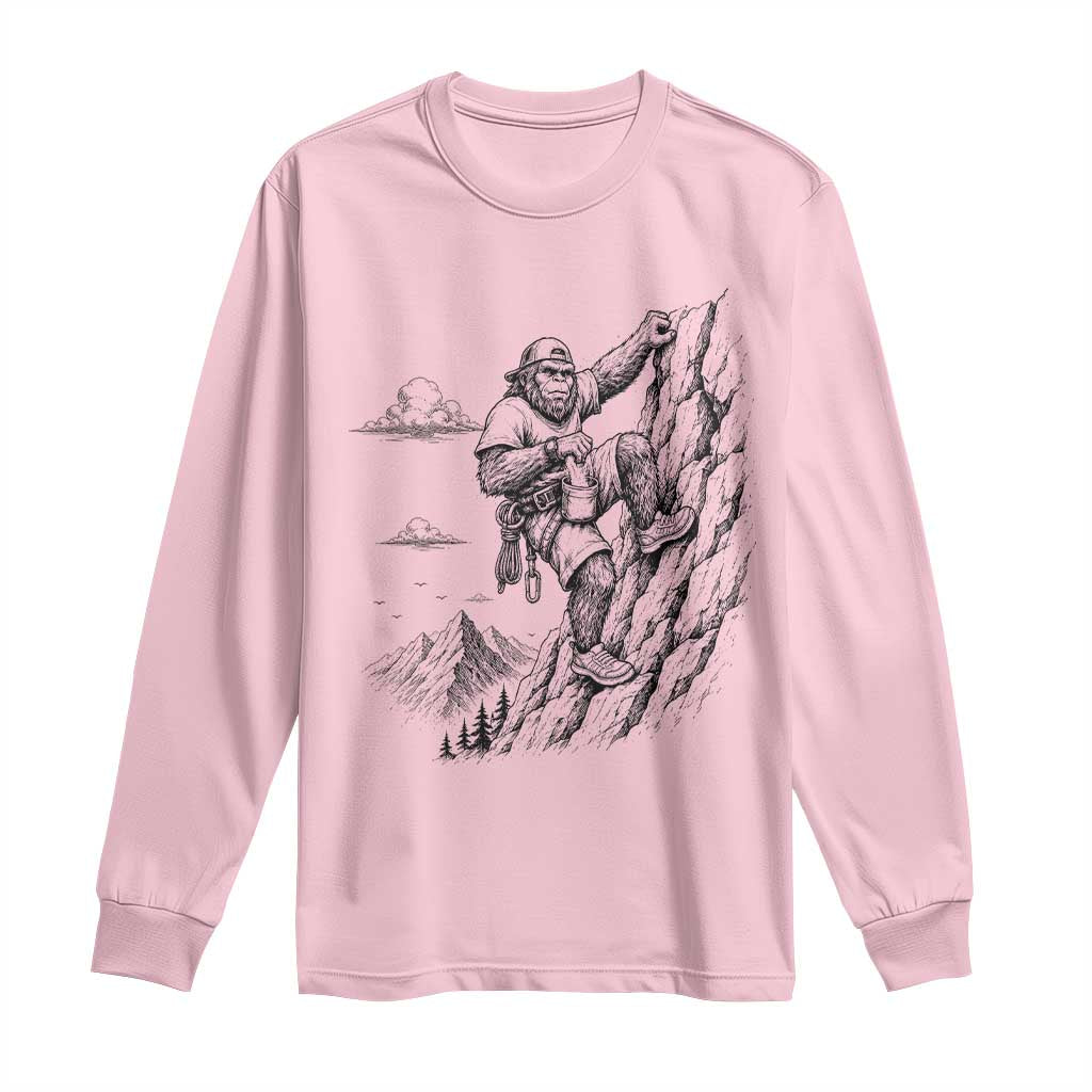 Funny Bigfoot Mountain Climber Long Sleeve Shirt Outdoor Hiking Adventure