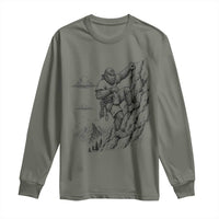 Funny Bigfoot Mountain Climber Long Sleeve Shirt Outdoor Hiking Adventure