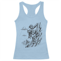 Funny Bigfoot Mountain Climber Racerback Tank Top Outdoor Hiking Adventure