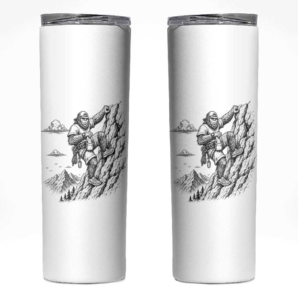 Funny Bigfoot Mountain Climber Skinny Tumbler Outdoor Hiking Adventure